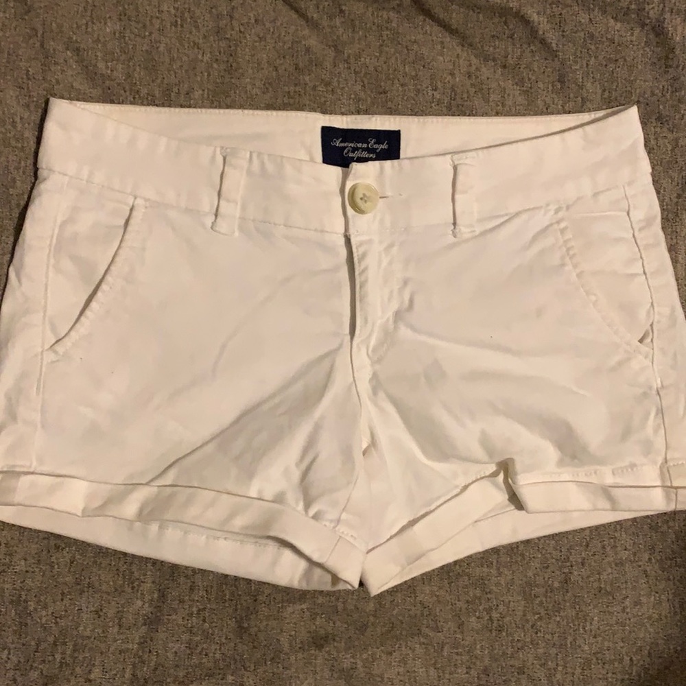 American Eagle White Chino Shorts